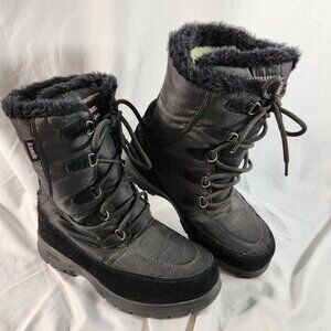 Kamik Black Lace Up Boots for Women